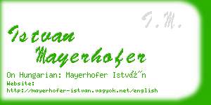 istvan mayerhofer business card